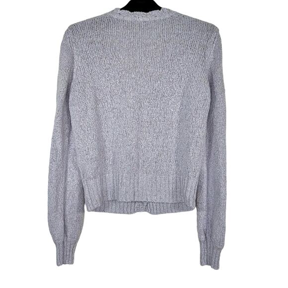 Paige Lavender Joyce Button Up Cardigan Linen Silk Large Puff Long Sleeve - Picture 4 of 13